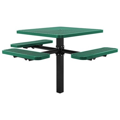 46'' ADA Square Picnic Table In-Ground Mount Green