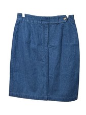 Vintage Talbots Denim Pencil Skirt, Size 10, New With Extra Button Package