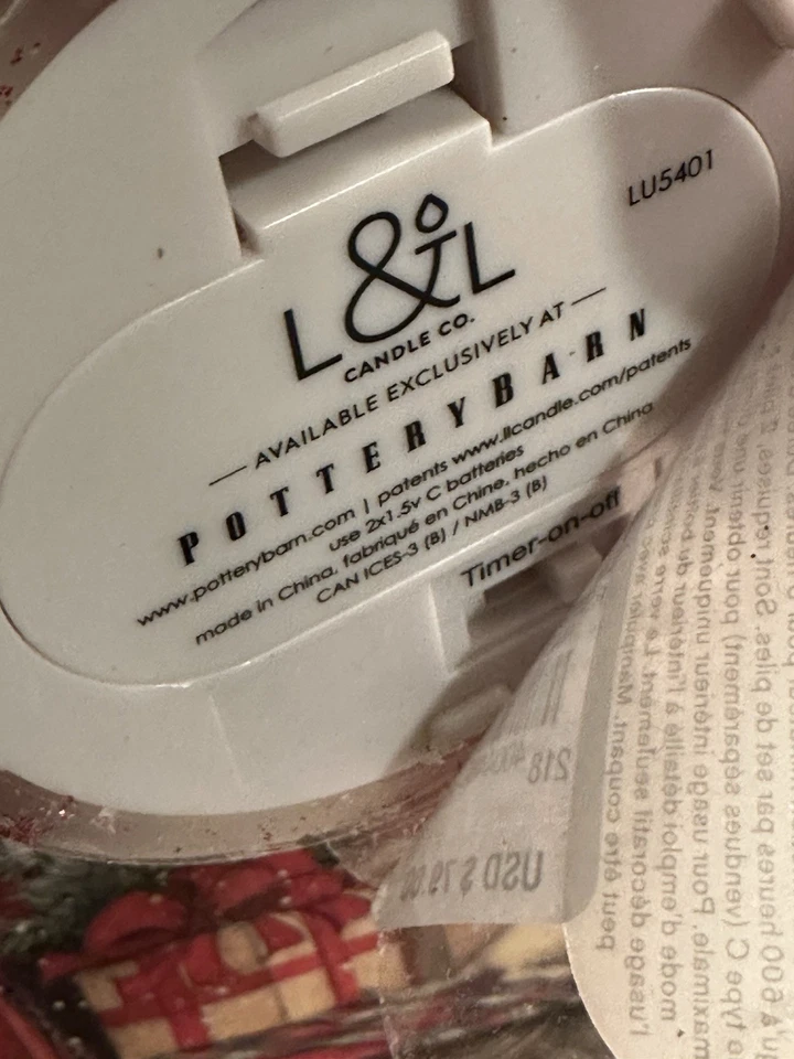 POTTERY BARN - Vela a rayas de caramelo sin llama parpadeante premium - 3 x 6 pulgadas - # F146 Foto 4 de 4