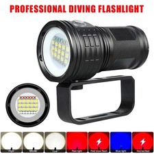 25000Lumen LED Scuba Diving Flashlight 500M Underwater Video Photography Light