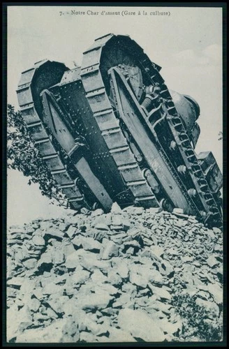 ss Military vehicle Tank WWI ww1 war original old c1915-1925 French postcard