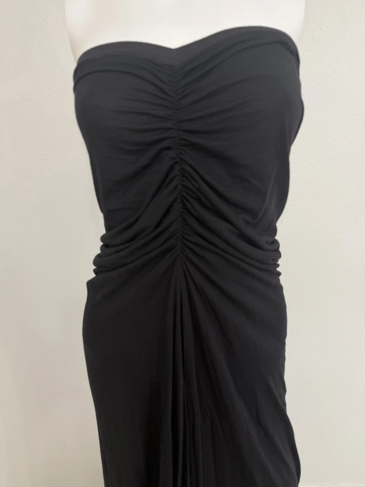 Maxi Vestido Largo Rick Owens Lilies Vintage Elástico Algodón Acanalado Sin Tirantes IT44 Foto 4 de 4