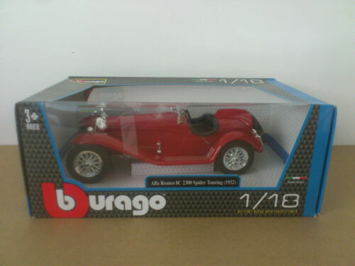 Ancienne ALFA ROMEO 2300 SPIDER 1932 Rouge #22 Cabriolet Ouvert 1/18 BURAGO - Voiture De Collection