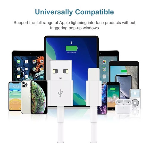 1000x Câble de Charge Chargeur Cordon pour iPhone 8 Broches vers USB-A Vente en Gros Vrac - Photo 2 sur 8