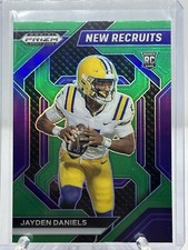 JAYDEN DANIELS GREEN PRIZM 2024 PRIZM DRAFT PICKS RC #NR-JDS NEW RECRUITS LSU