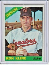 Ron Kline 1966 Topps Baseball Card Semi-High #453-Washington Senators