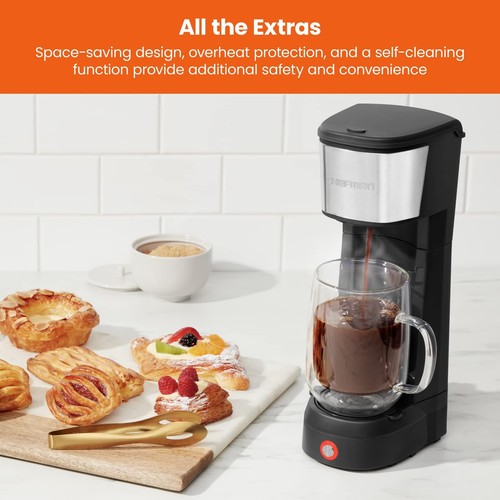 Chefman Single-Serve-Kaffeemaschine: K-Tasse & gemahlen kompatibel, einzelne Tasse 6-12 Unzen - Bild 6 von 7