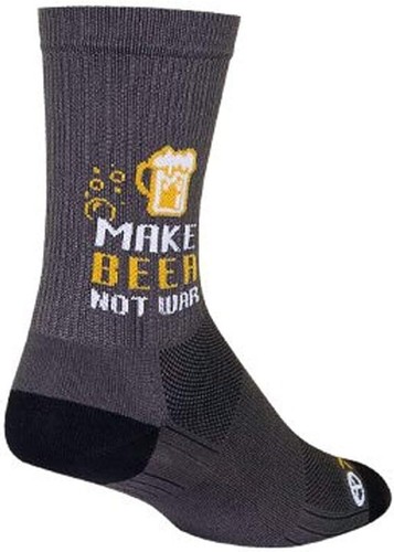 SockGuy SGX 6in Beer Not War Performance Cycling/Running Socks (BeerNotWar -S/M) - 第 1/1 張圖片