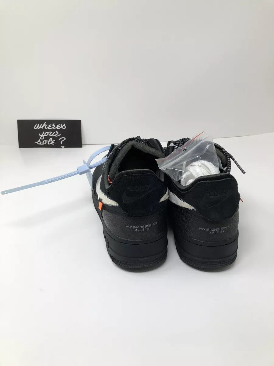 Nike Off White The Ten Air Force 1 Low Black size 8 New Yellowing Dmg  A04606001