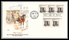 US FDC # 2253 5c Milk Wagon Fleetwood 3 x 2  1987, 9p2377
