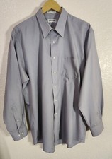 Pierre Cardin Button Up Shirt Men's Size 17 34/35 Long Sleeve Gray