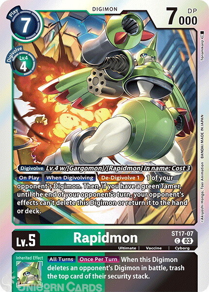 ST17-07 Rapidmon Common Foil Digimon Card : ST17: Advanced Deck Set - Double Typ