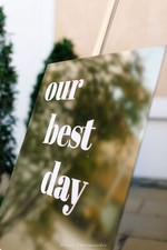 Wedding Welcome Sign - Gold Mirror Customized Sign - Wedding Reception Signage