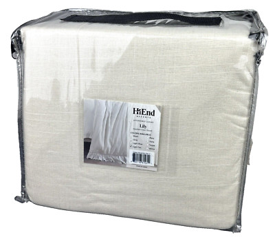 HiEnd Accents TWIN Duvet Cover Light Tan Lily Washed Linen Hotel Luxury