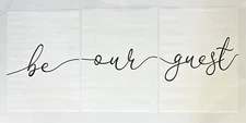 Set of 3 Be Our Guest 11.75x15.75 Canvas Wall Art Posters Print Minimalist Decor