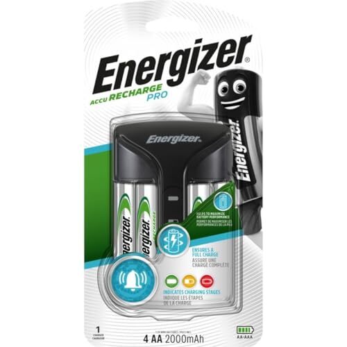 Energizer Carica Batterie Ricaricabili, Recharge Pro, per Batterie AA e AAA 6398