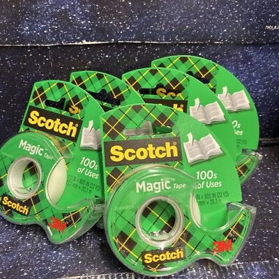 5 Rolls 3M Scotch Magic Tape 119 w/refillable Dispenser, 1/2'' X 800'', Clear