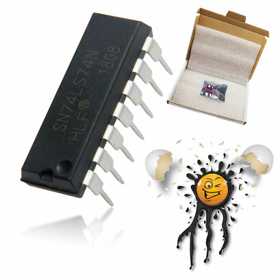 2 Stk / pcs CD4013BE SN74LS74 Dual D-Type positiv Edge-triggered FLIP-FLOP DIP14