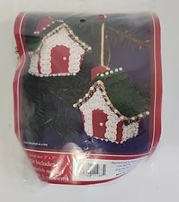 Sulyn Christmas Ornament Kit 221-A Winter Cottage VTG NOS Sequin Bead