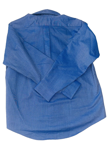 Lands End Boys Blue Button Down Long Sleeve Shirt 12-13 Years - Picture 4 of 11
