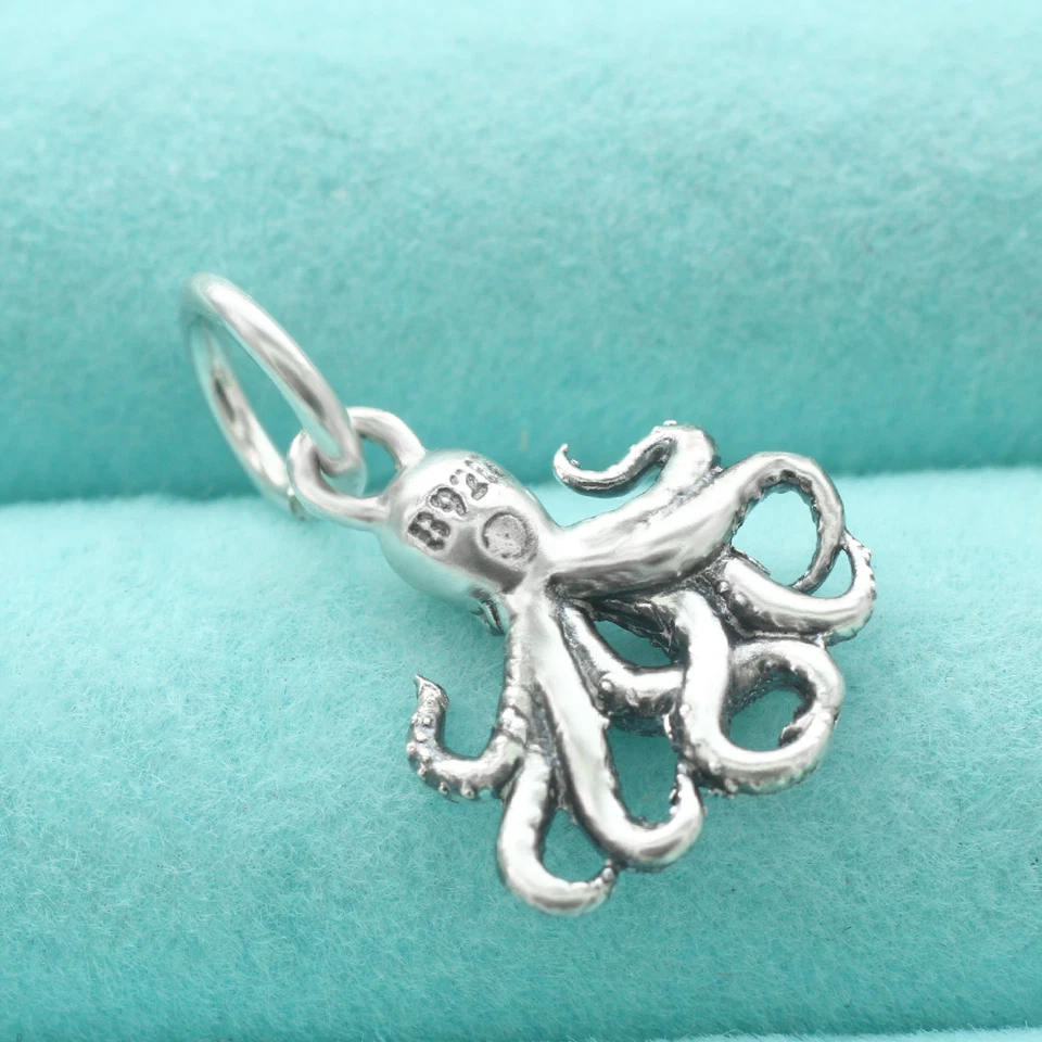 Dije colgante pulpo plata de ley 925 vida marina animal océano playa náutico Foto 4 de 4