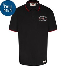 Image of Mens D555 Canning Extra Long Fit Brooklyn Polo Shirt Black L XL 2XL 3XL TALL