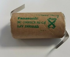10 x Panasonic 1900mAh Sub-C 1,2V Einzelzelle Z Lötfahne NC1900SCR NI-CD *BattG