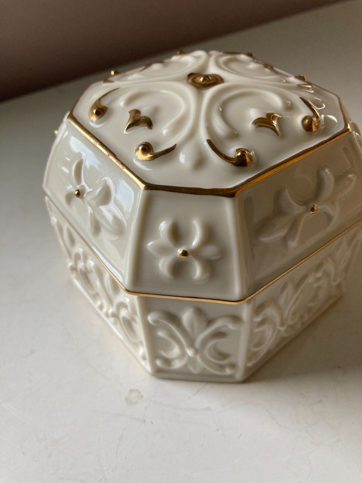 Lenox Ivory Trinket Musical Gift Box fleur de lis style eBay