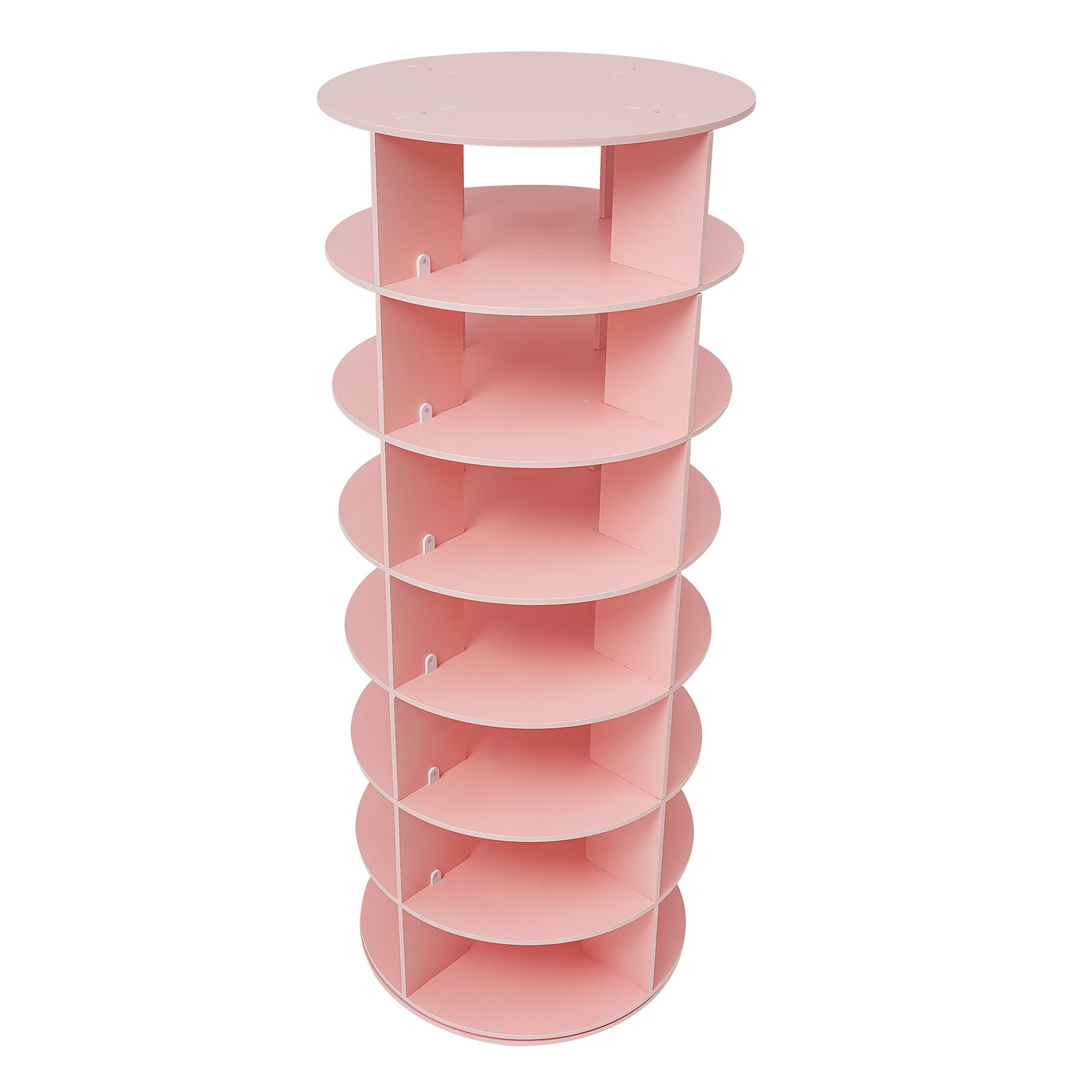 7 Tier Rotating Shoe Rack Center Hollow 360° Revolving Storage Tower Holds 28