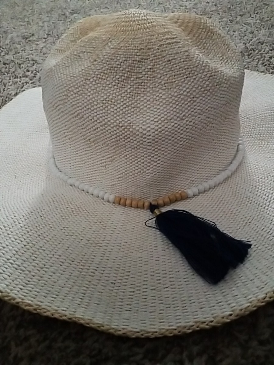 Tommy Bahama Natural Straw Sun Hat with White Band Tommy Bahama Sun Hat Natural Paper White Hat band One Size  main image 3
