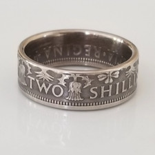 United Kingdom Coin Ring  Coin Ring Scotland  Handmade Ring  Travel Ring  Un