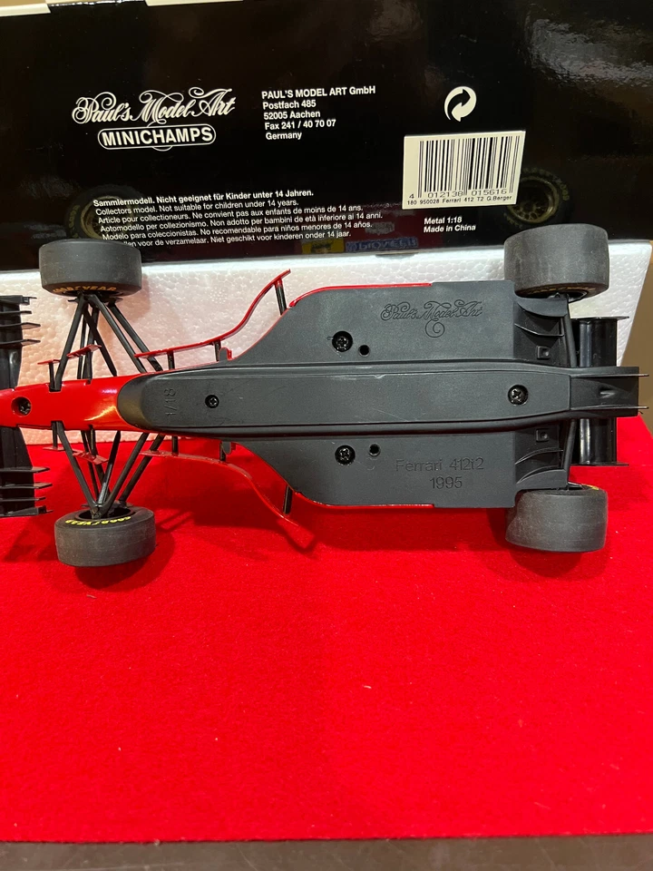 PAULS MODEL ART 1995 FERRARI 1:18 SCALE 412 T2 GERHARD BURGER DROVE 95 FORMULA 1 - Image 3 of 4