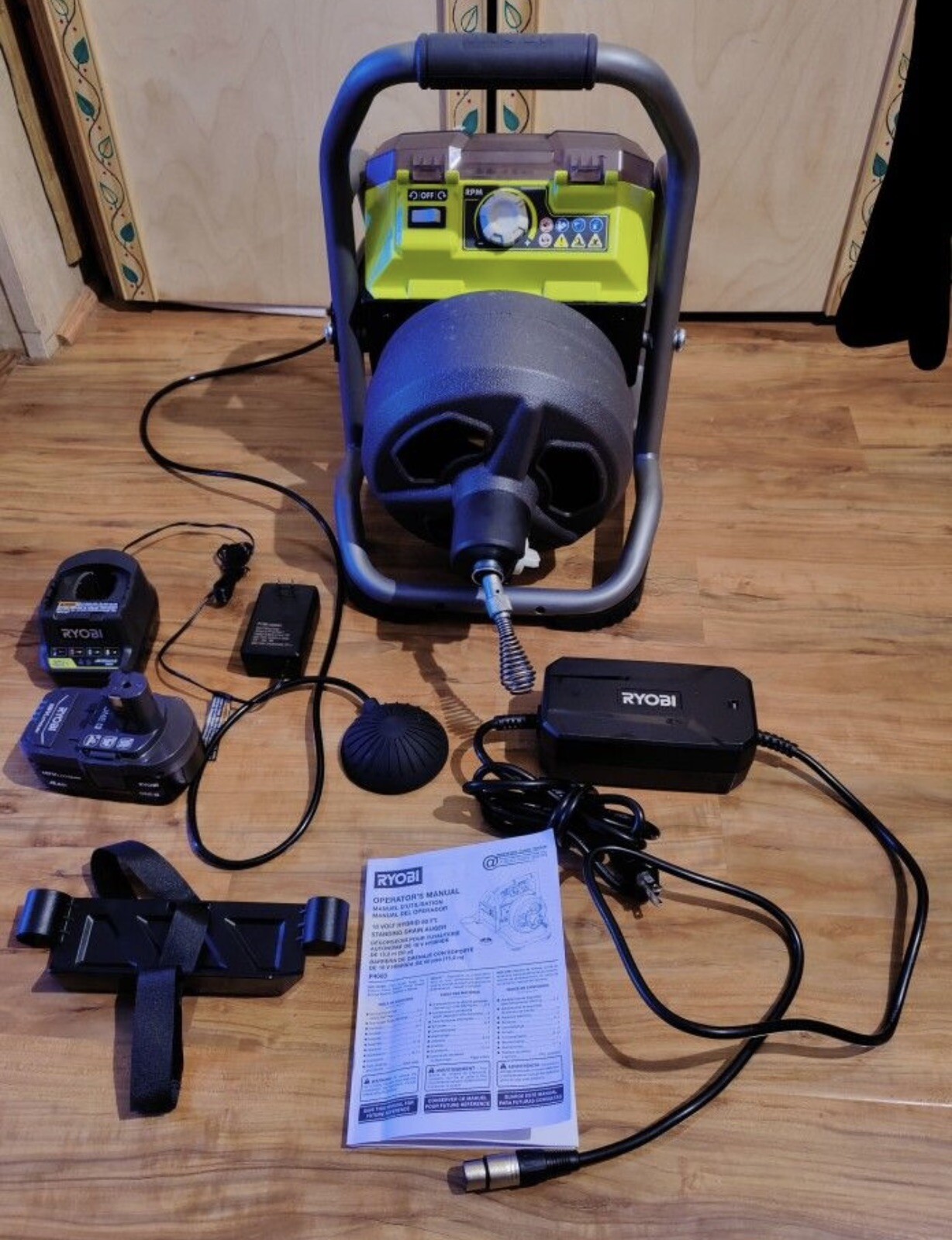 Ryobi ONE+ 18V Drain Auger Kit - P4003K 