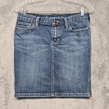 Vintage Abercrombie Fitch Skirt Womens Size 2 Blue Denim Straight Pencil