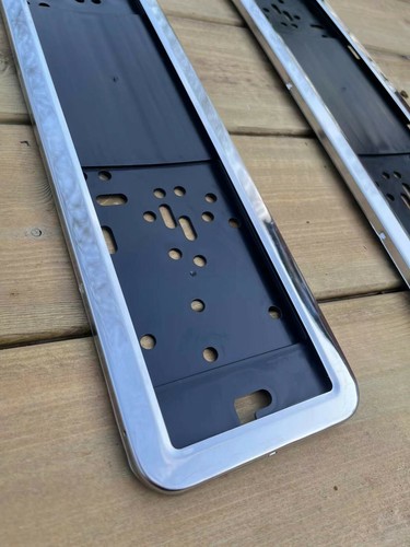 CHROME NUMBER PLATE SURROUNDS HOLDER FRAME FOR ANY CARS STANDARD 1 PAIR - Picture 7 of 15