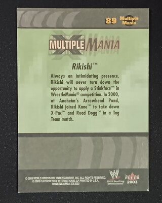 2003 Fleer WWE Multiple Mania #89 Rikishi | eBay