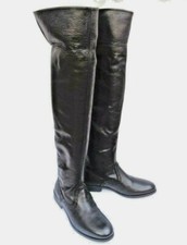 ITALIAN STRATEGIA BLACK LEATHER OVER KNEE/KNEE HIGH SLIM LEG BOOTS UK3 RRP £295