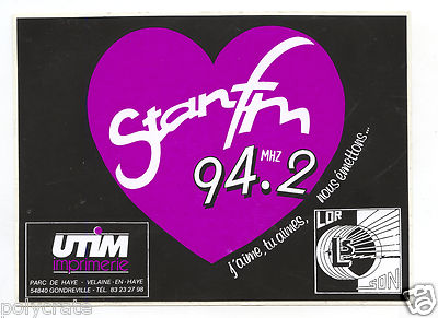 Autocollant Sticker Pub - Stan FM 94.2 Nancy Radio an. 80