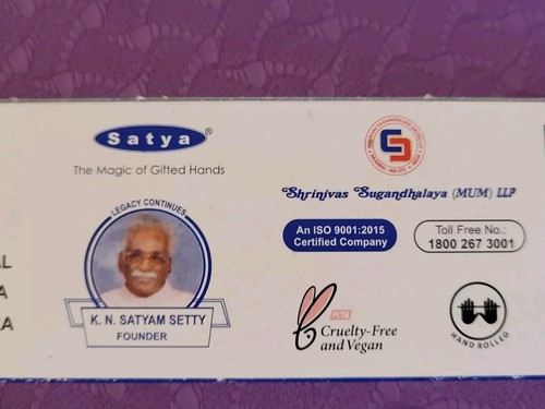 Satya Nag Champa SANDALWOOD Incense Sticks - 5 Boxes x 15 Grams (FREE SHIPPING) - Picture 4 of 4