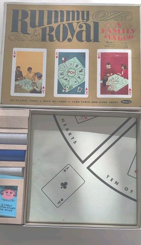 Whitman Rummy Royal Poker Board Game Cards & Chips Complete Vintage 1965