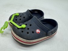 Crocs Crocband Clogs Kids Navy Red Rubber Slip-On Lightweight Comfort - C7