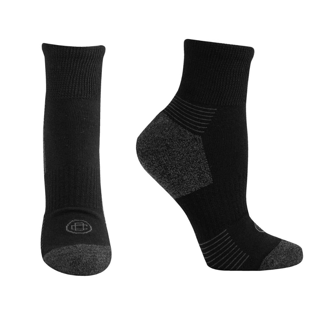 Diabetic Ankle Socks Half-Cushioned Non-Binding 2pk Black X-Large-image