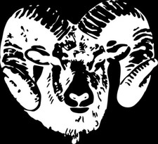 Ram Mascot 1 Color Window Wall Vinyl Decal Sticker Printed Graphic