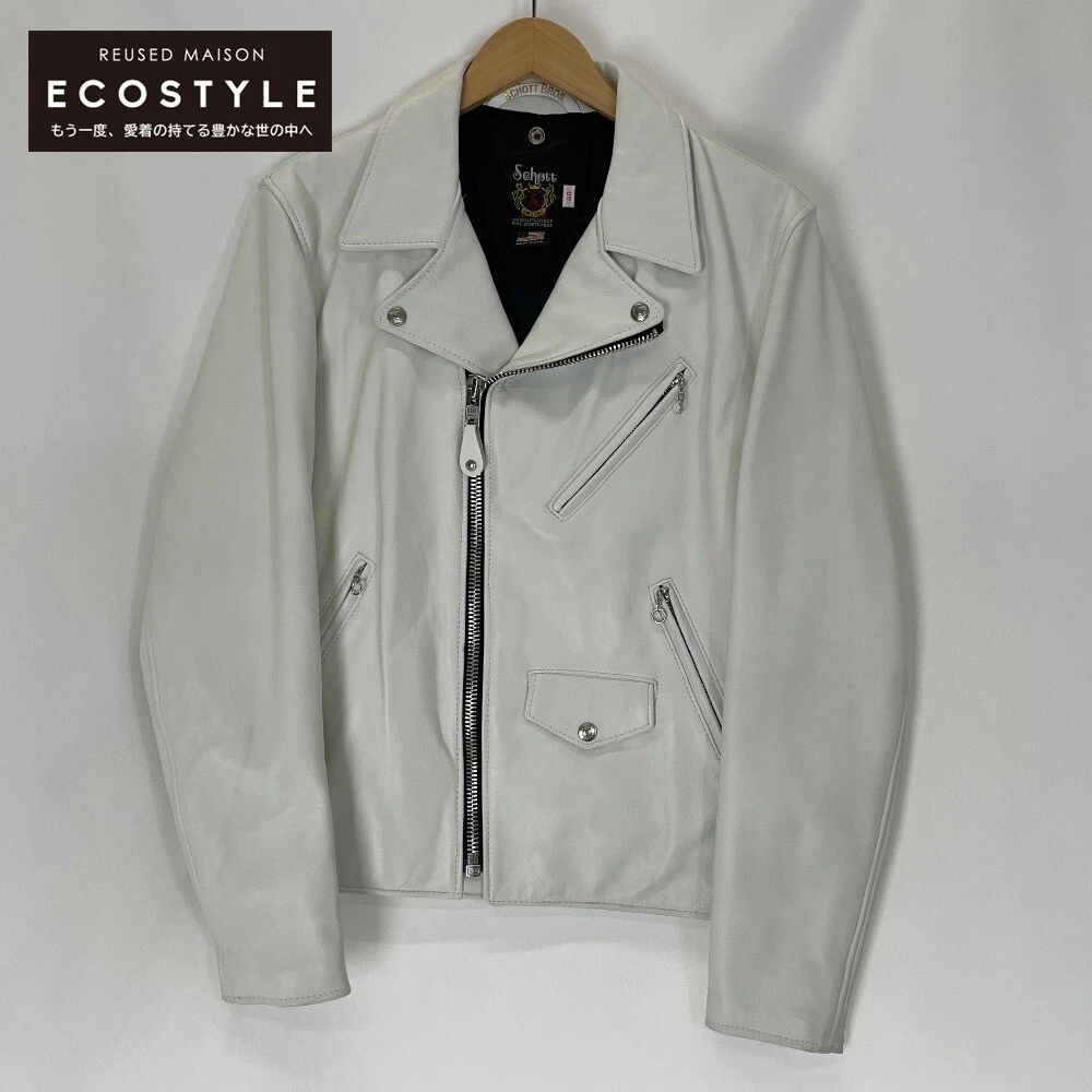 SCHOTT 228US White LAMB RIDERS JACKET Jacket 40 white | eBay