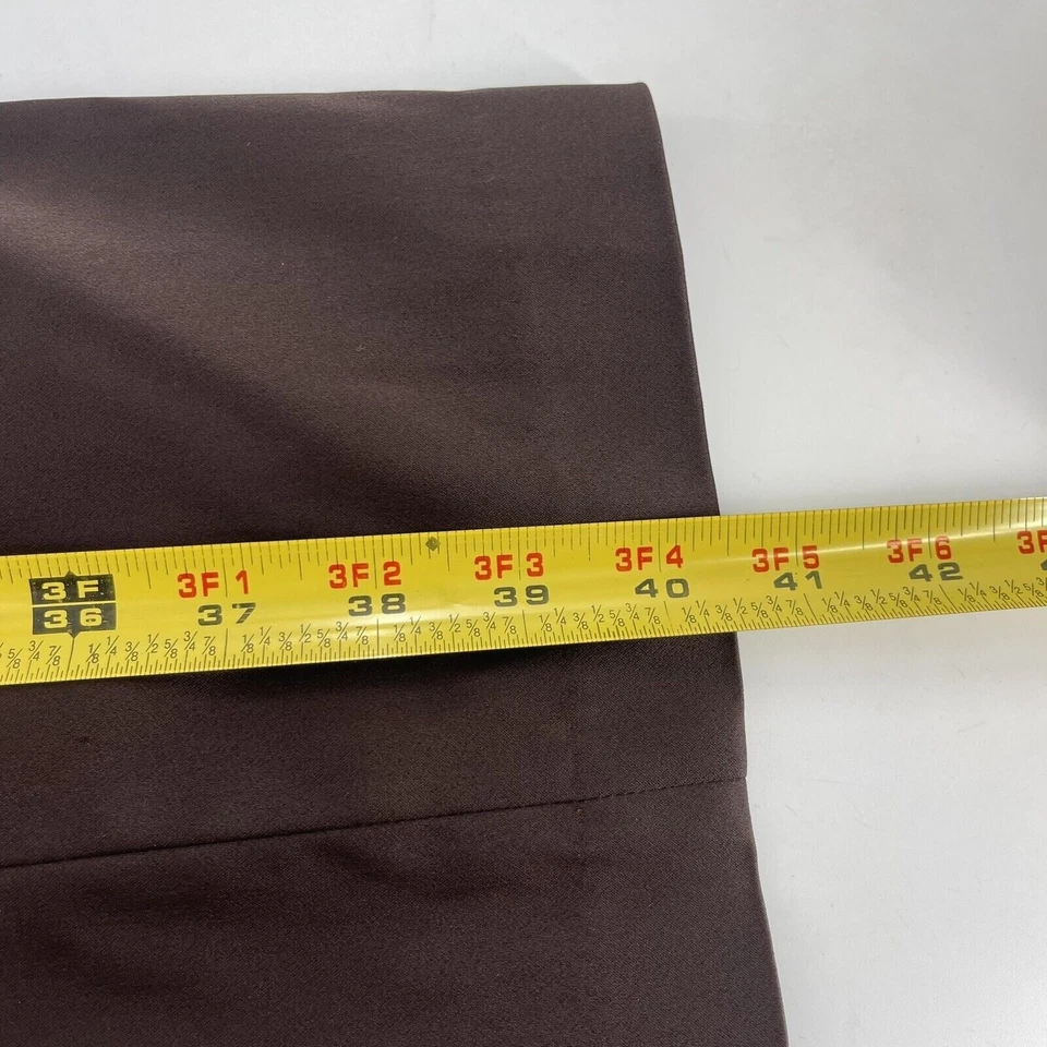 Donna Ricco 棕色无袖 V 领鸡尾酒礼服褶皱细节 8 码缎面 b — 第 4/4 张图片