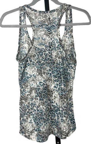 Mudd Tank Top Women Medium Racerback Stretch Leopard Print Semi Sheer Pocket - Picture 2 of 3