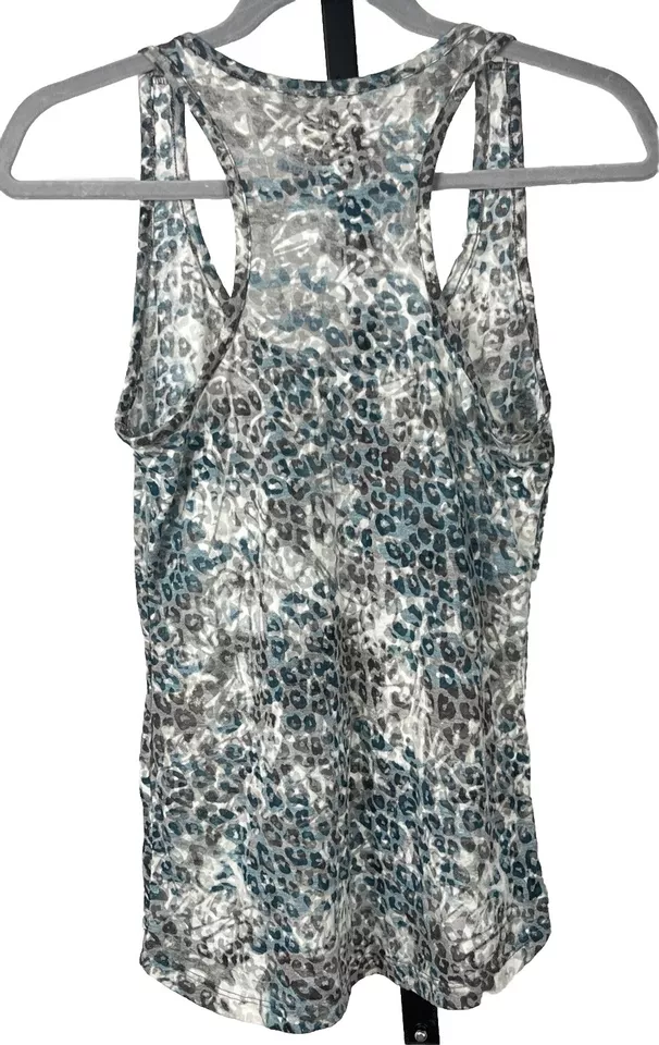 Женская майка Mudd средний размер спортивная эластичная леопардовый принт полупрозрачный карман - Изображение 2 из 3