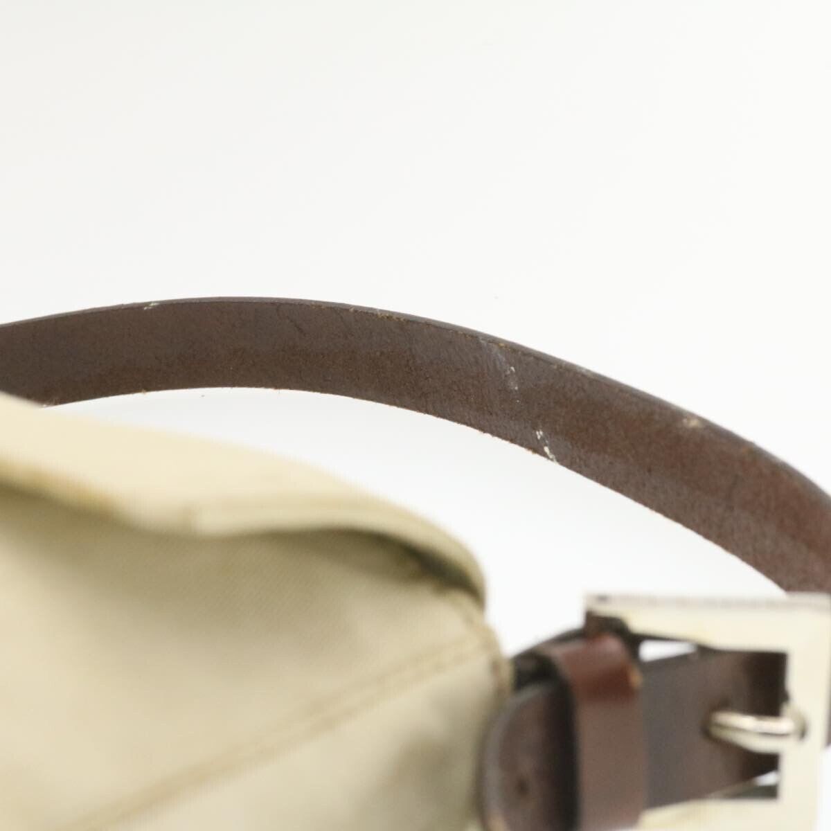FENDI Mamma Baguette Shoulder Bag White Brown Aut… - image 8