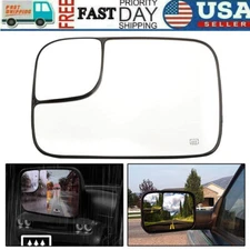 Towing Mirror Glass For 2005-2008 Dodge Ram 1500 Ram 2500 Ram 3500 Left Heated