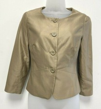 LK Bennett UK6 Eur34 new sand (gold) Sadie cotton/silk long-sleeved lined jacket
